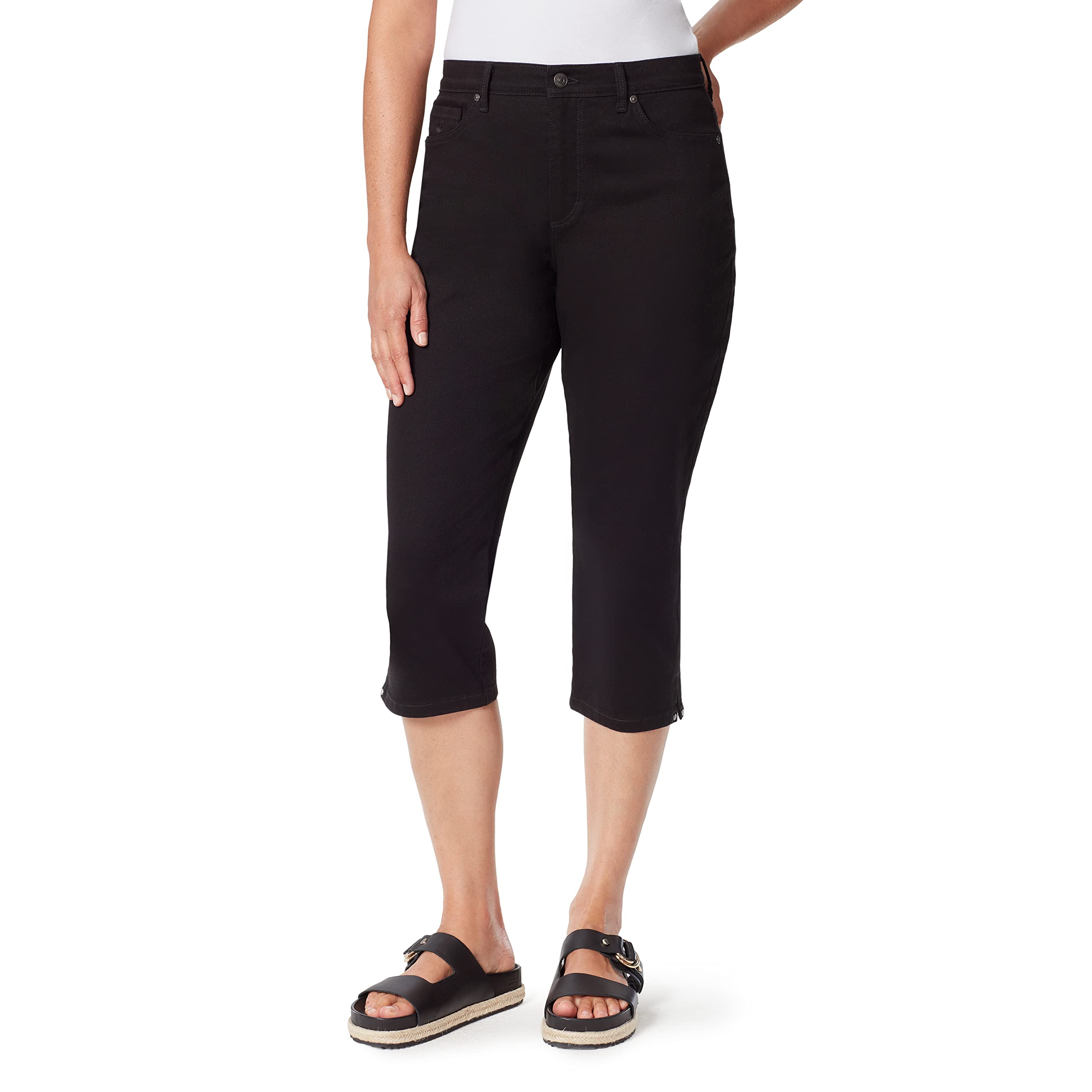 Gloria Vanderbilt Women's Amanda Capri Jean Petite - Classic Stretch Denim Shorts for Casual Wear, Summer Outfits & Beach Vacations