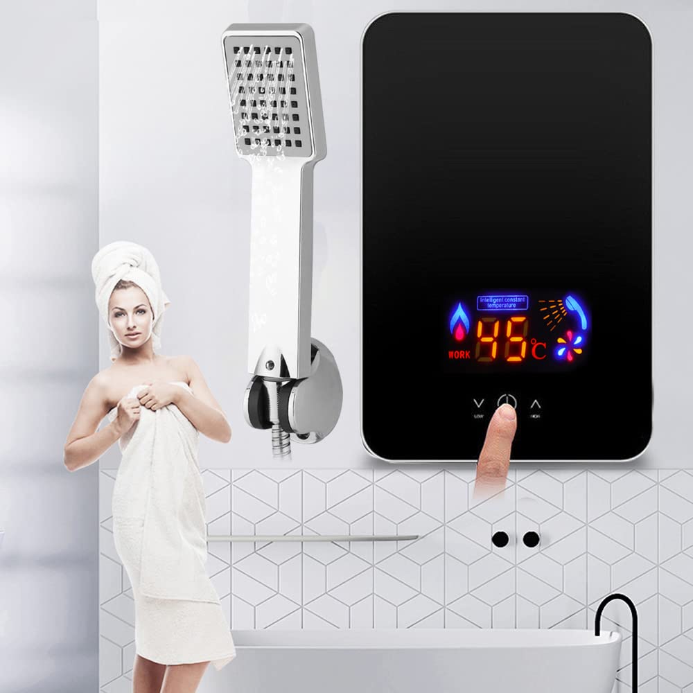 6500W Instant Electric Tankless Water Heater - 220V Digital On-Demand Hot Water System for Shower, Bathroom & Dorm - Fast 3-Second Heating, Energy Efficient, Space Saving Design - Perfect for Homes, Apartments & Small Spaces