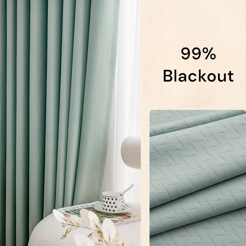 Aviana Blackout Curtains with Embossed Diamond Design - Custom Size for Bedroom & Living Room - Noise Reducing & Thermal Insulated Window Treatments for Home Decor