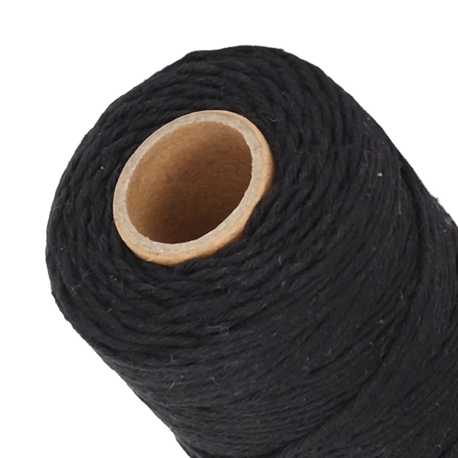 2mm Cotton Macrame Rope Cord - Natural Macrame String for DIY Crafts, Tassel Making & Home Decor | Perfect for Wall Hangings, Plant Hangers & Boho Decor (Black)