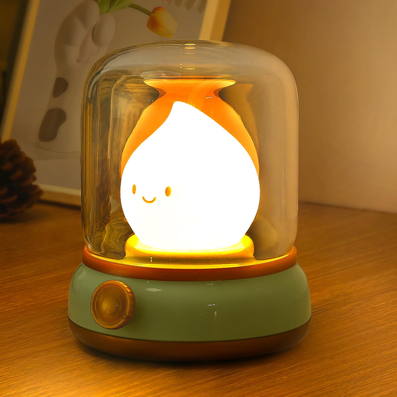 Ghost Campfire Night Light - Dimmable Cordless Rechargeable Table Lamp with 2 Modes, Vintage Warm Ambient Lighting for Bedroom, Kids Room & Nursery | Perfect for Bedside, Reading Nook & Cozy Decor