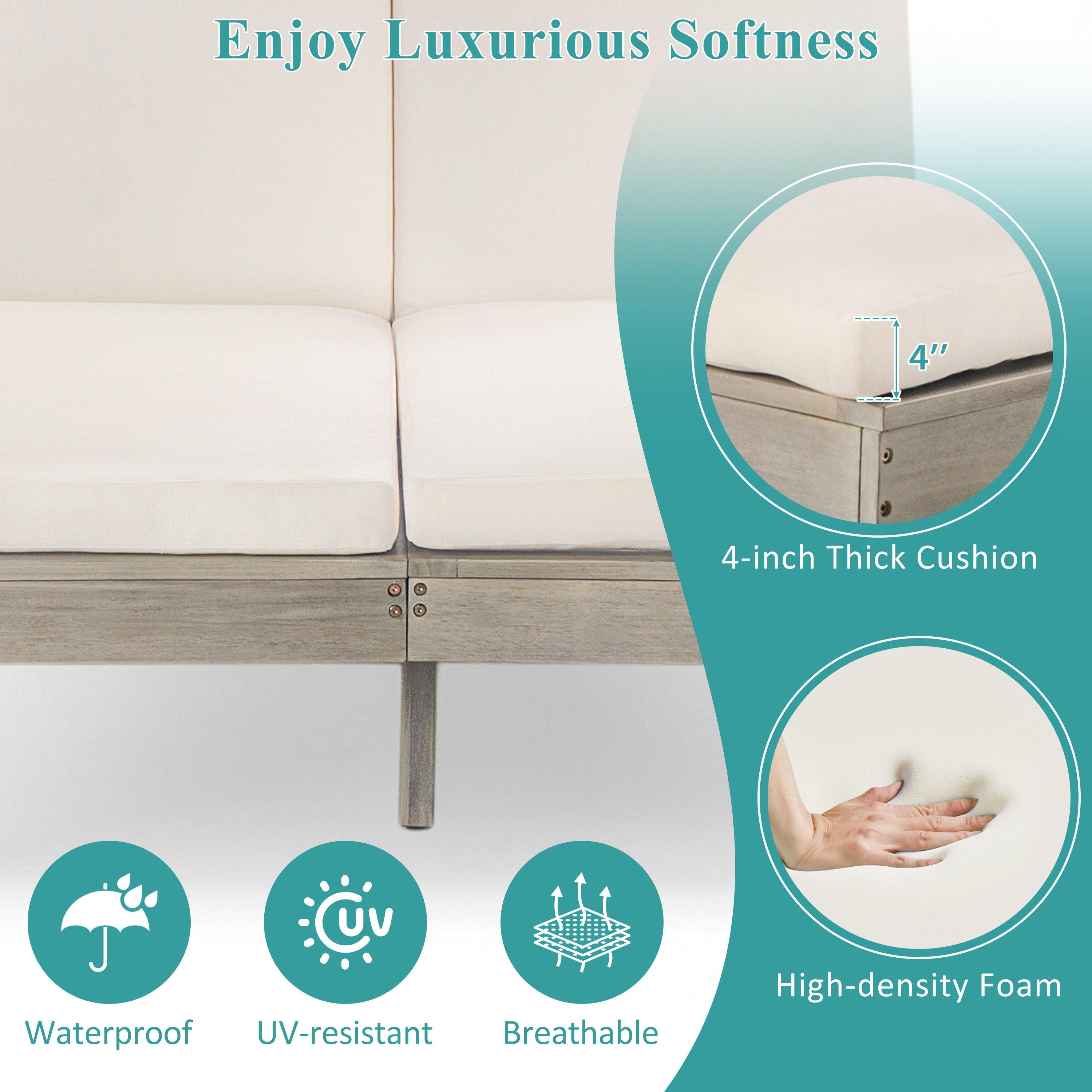 5-Position Adjustable Backrest Outdoor Chaise Lounge Daybed with Cushion & Folding Side Trays - 2-Person Poolside Garden Patio Furniture for Relaxing, Sunbathing, and Lounging