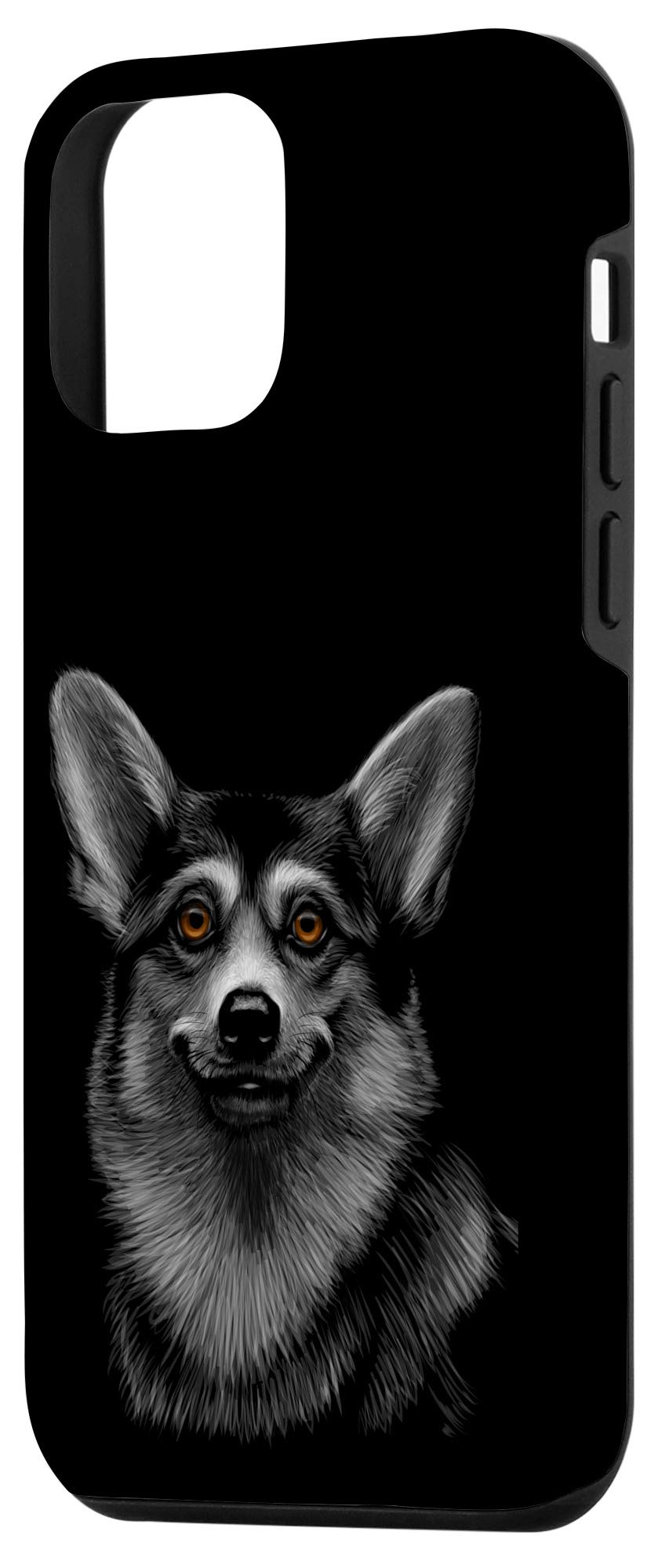 iPhone 12 Mini Corgi Face Portrait Case - Cute Dog Puppy Pet Phone Cover with Black Background - Perfect for Pet Lovers & Corgi Fans (Compatible with iPhone 12 Mini)