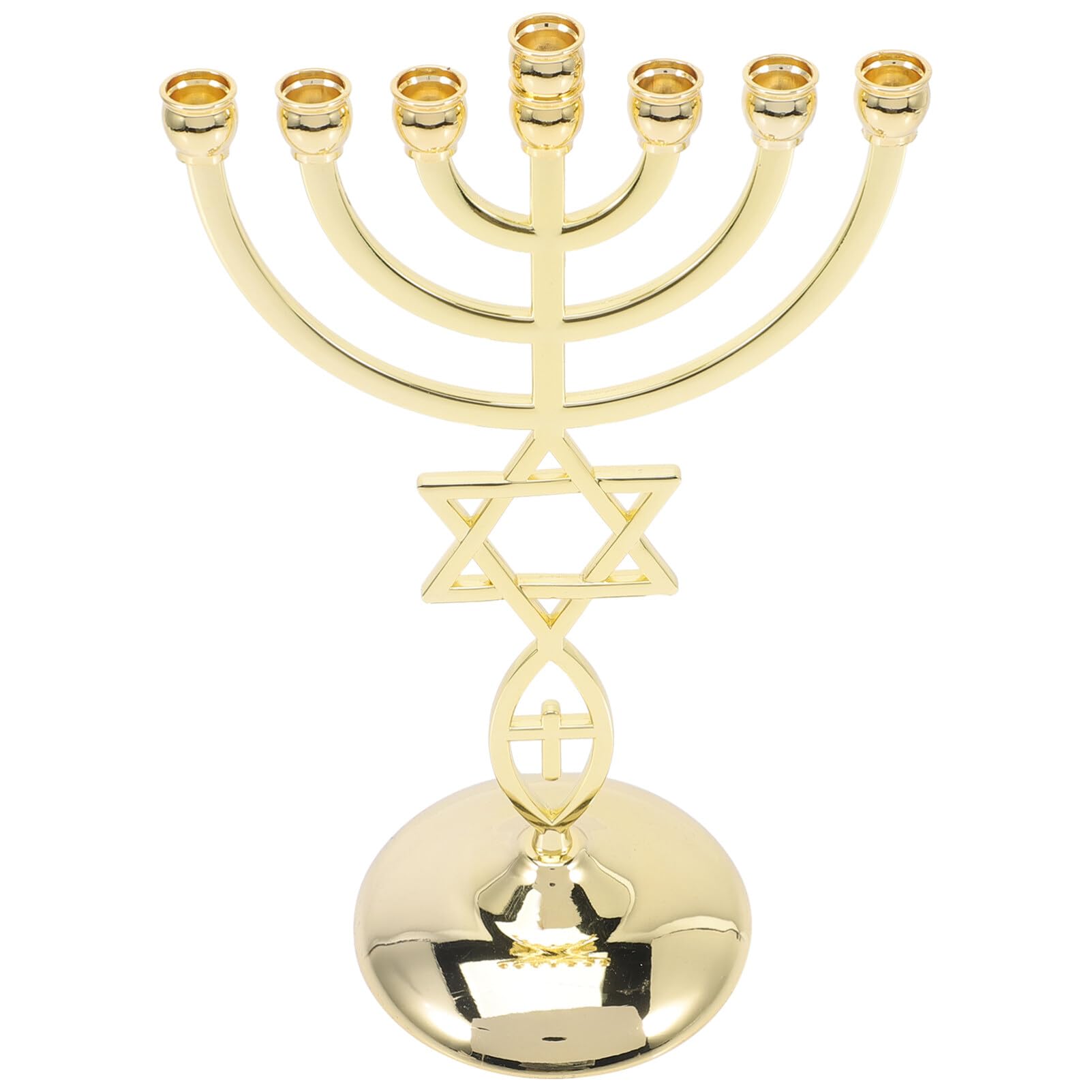 7 Branch Menorah Candle Holder - Jewish Hanukkah Chanukah Candelabra for Home & Church Decor | Jerusalem Temple Inspired Candle Stand for Holiday Celebrations & Religious Ceremonies