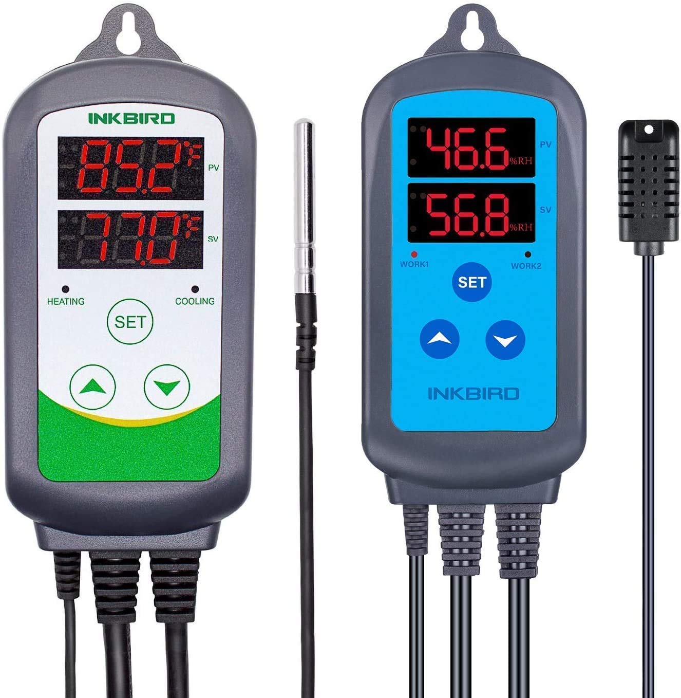 Inkbird ITC-308 Digital Temperature Controller & IHC-200 Humidity Controller Bundle - Perfect for Home Brewing, Greenhouse, and Reptile Terrarium Climate Control