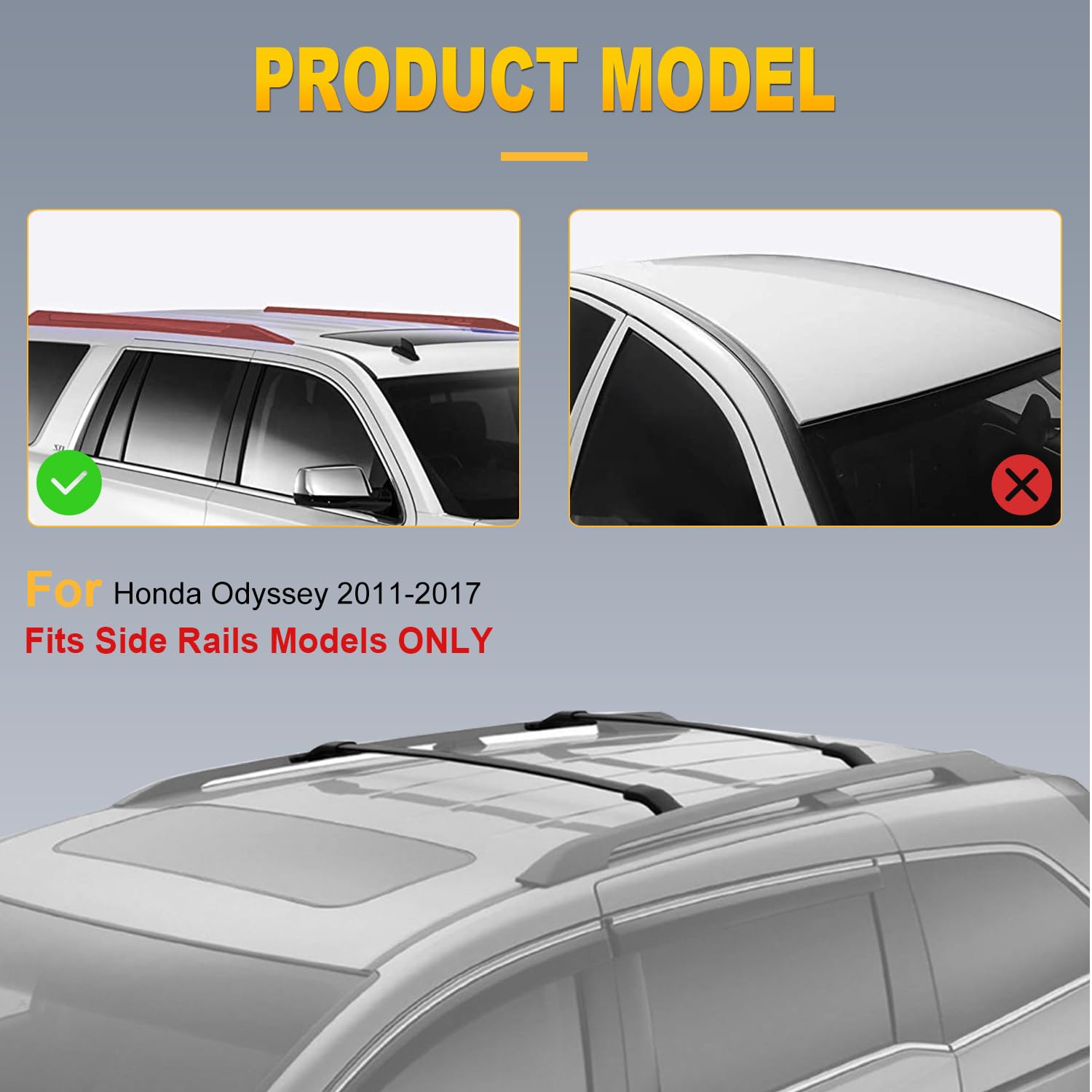 OCPTY Universal Cross Bars Roof Rack for Honda Odyssey 2011-2017 | Heavy Duty Aluminum Cargo Carrier for Luggage, Kayak, Canoe, Bike, Snowboard | Perfect for Road Trips, Camping & Outdoor Adventures