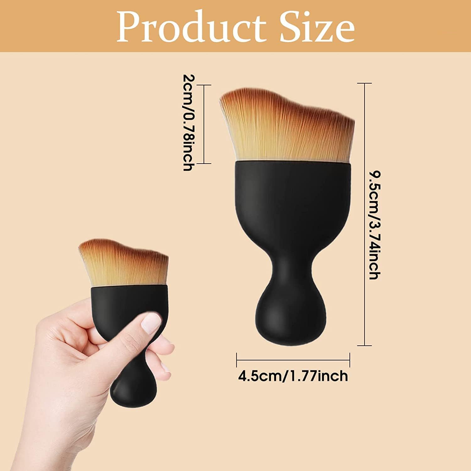 JHEPCOIN Professional Makeup Brush Set - Foundation Brush for Liquid, Cream & Powder Cosmetics - Travel-Friendly Face & Body Makeup Kit with Protective Case (Black) | Perfect for On-the-Go Makeup Application & Touch-Ups