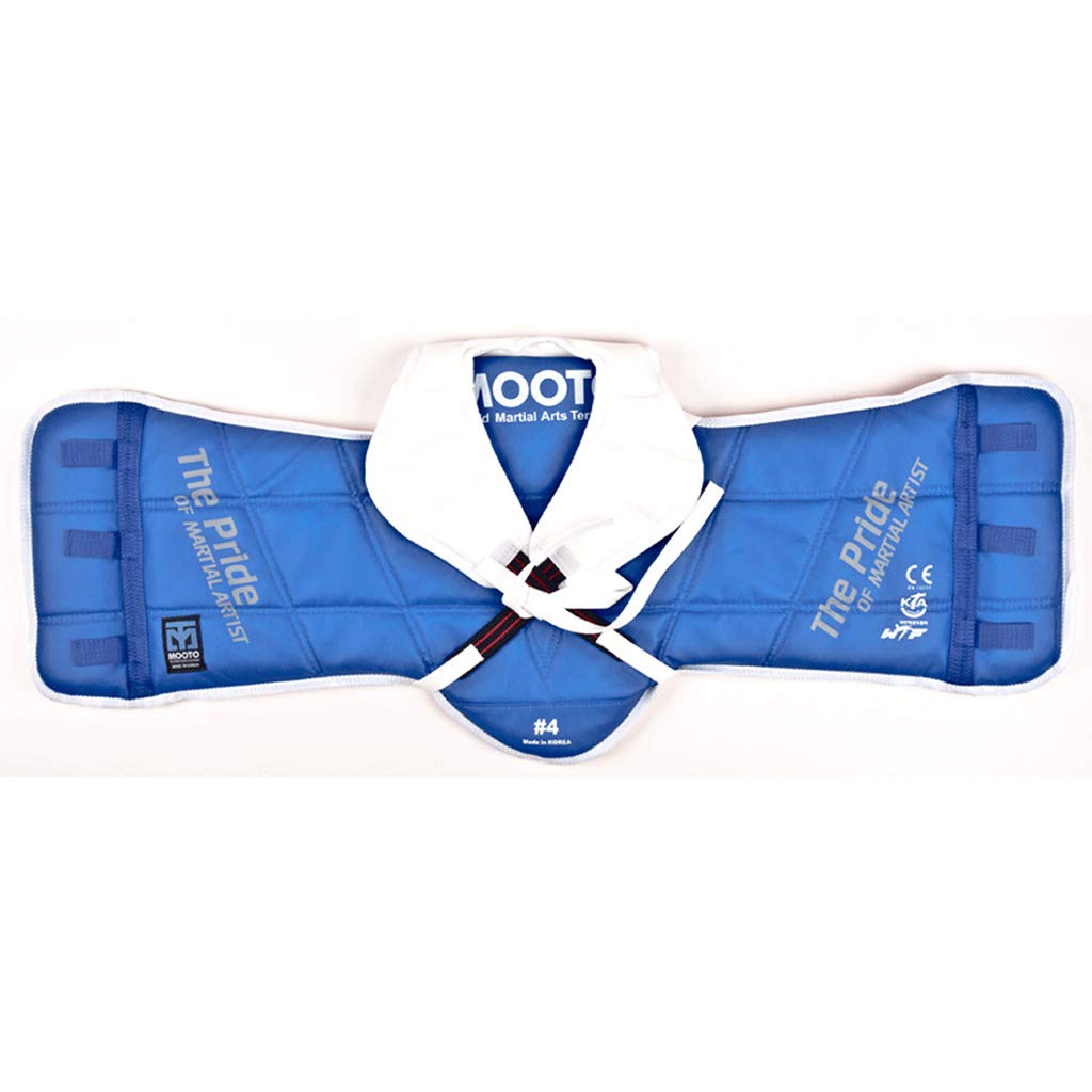 MOOTO Korea Taekwondo Reversible Chest Guard - WTF Approved TKD Protector Gear for MMA & Sparring (Size 5_XL) - Lightweight & Durable Chest Protector for Kids & Adults Training, Competition & Self Defense