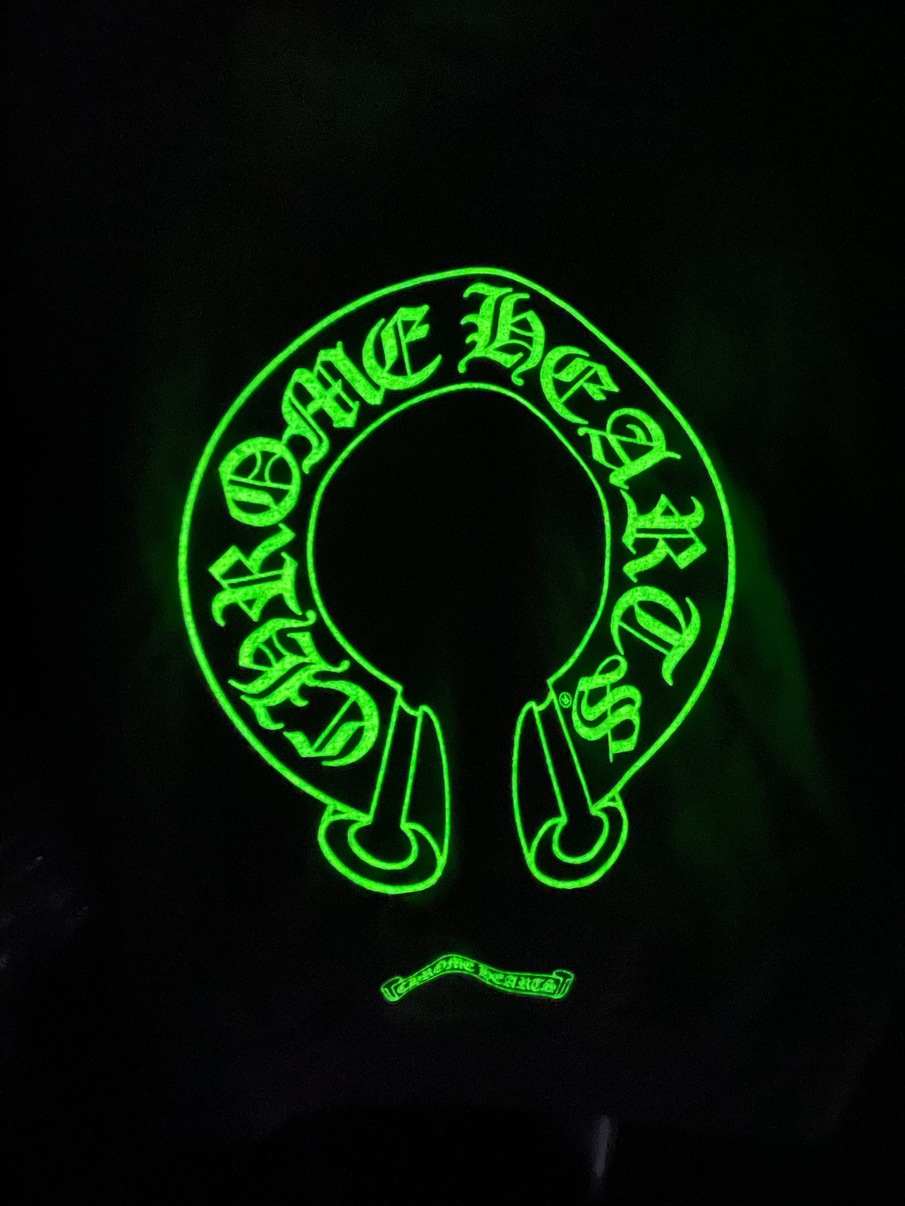 Glow In The Dark Horseshoe Logo Hoodie - Trendy Unisex Pullover for Night Visibility | Perfect for Rave Parties, Camping & Streetwear Fashion