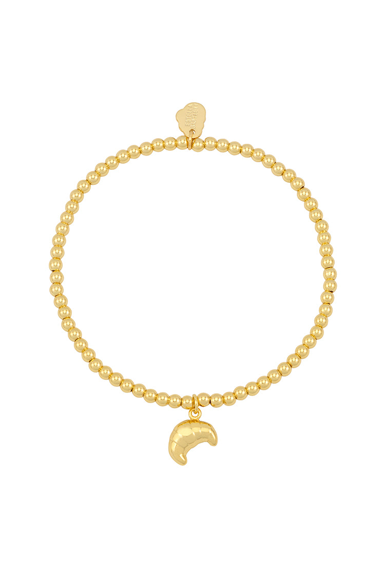 Sienna Beaded Croissant Charm Bracelet for Women - Elegant Beaded Bracelet with Croissant Pendant - Perfect for Casual Wear, Date Night & Gift Giving