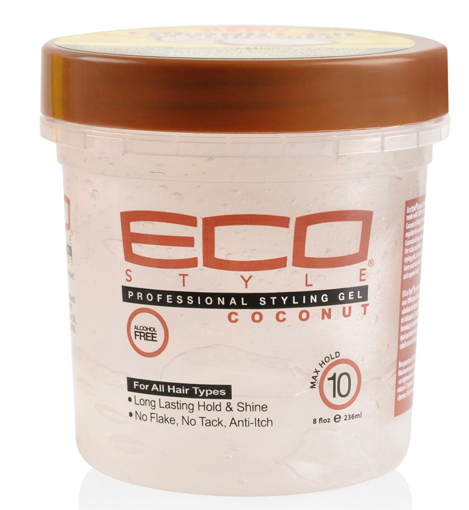Organic Coconut Oil Hair Gel - 8oz Natural Styling & Conditioning for Curly, Wavy & Frizzy Hair - Perfect for Daily Styling, Hydration & Frizz Control