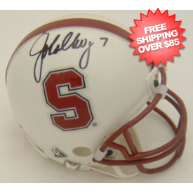 John Elway Stanford Cardinal Autographed Mini Helmet - Signed Collectible Football Memorabilia - Perfect for Sports Fans, Collectors, and Game Room Decor