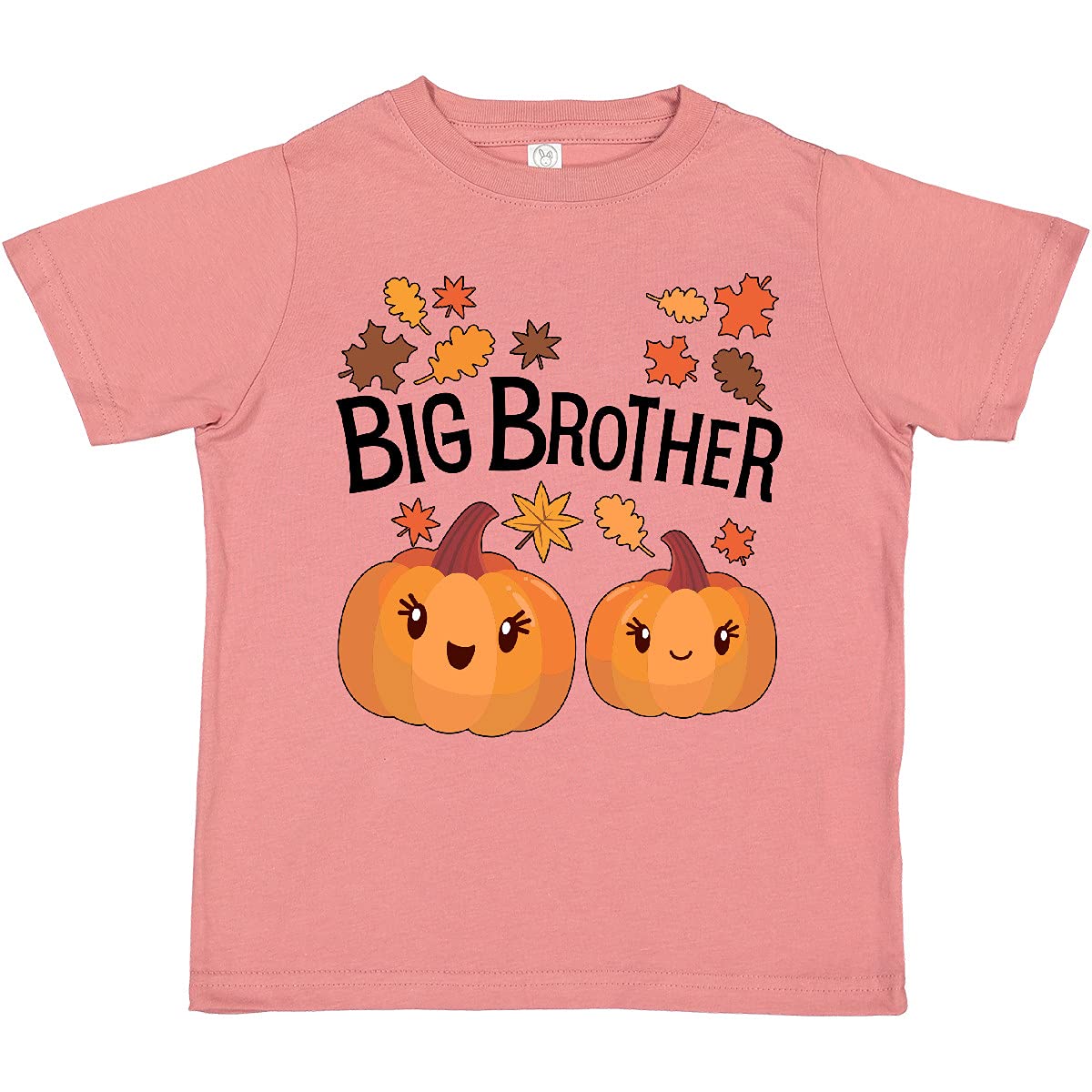 Inktastic Big Brother Pumpkins with Fall Leaves Toddler T-Shirt - Cute Autumn Sibling Outfit for Toddlers & Preschool Boys - Perfect for Halloween, Thanksgiving & Fall Family Photos