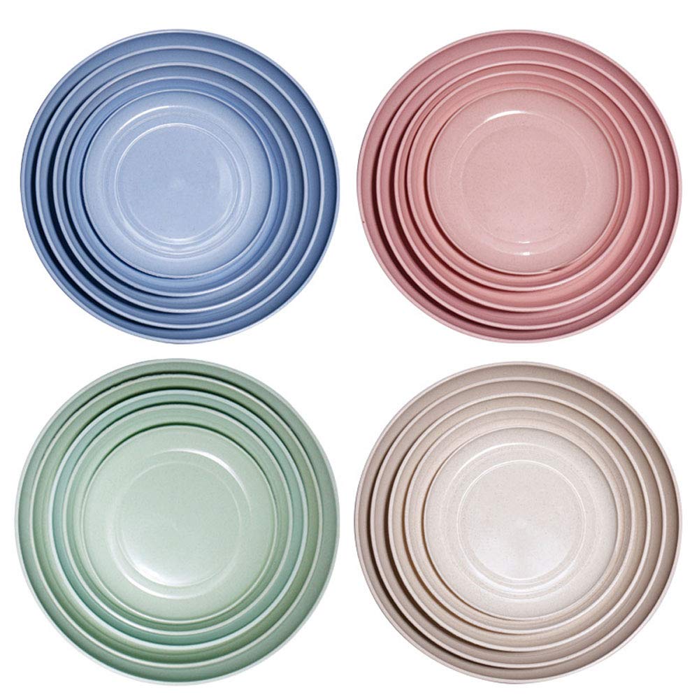 BPA-Free Unbreakable Wheat Straw Dinner Plates Set of 4 - 10 Inch Eco-Friendly Biodegradable Tableware for Healthy Meals | Perfect for Picnics, Camping & Everyday Use