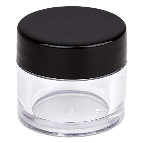 Beauticom 7 Gram / 7 ML Thick Wall Round Leak Proof Clear Acrylic Jars with Black Lids - 72 Pieces Set for Beauty Creams, Cosmetics, Salves & Scrubs - Ideal for DIY Skincare, Travel Toiletries & Professional Salon Use