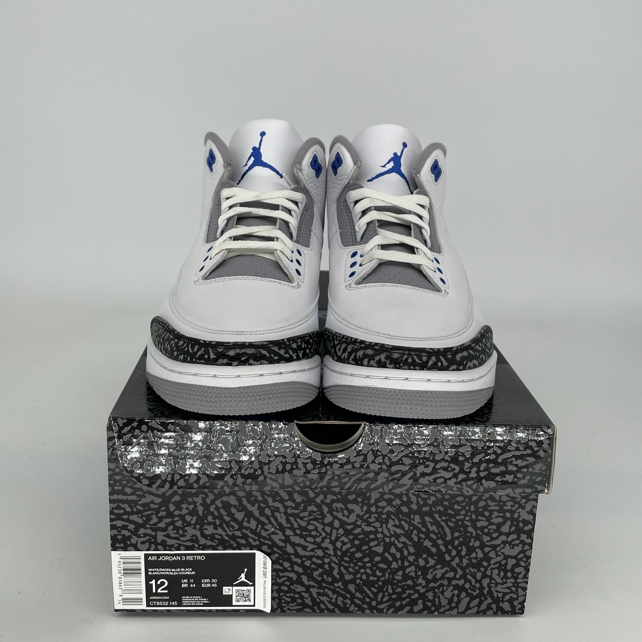 AIR JORDAN 3 RACER BLUE Men's Basketball Shoes - Size 12 (CT8532-145) - Retro Sneakers for Running, Training & Streetwear Fashion