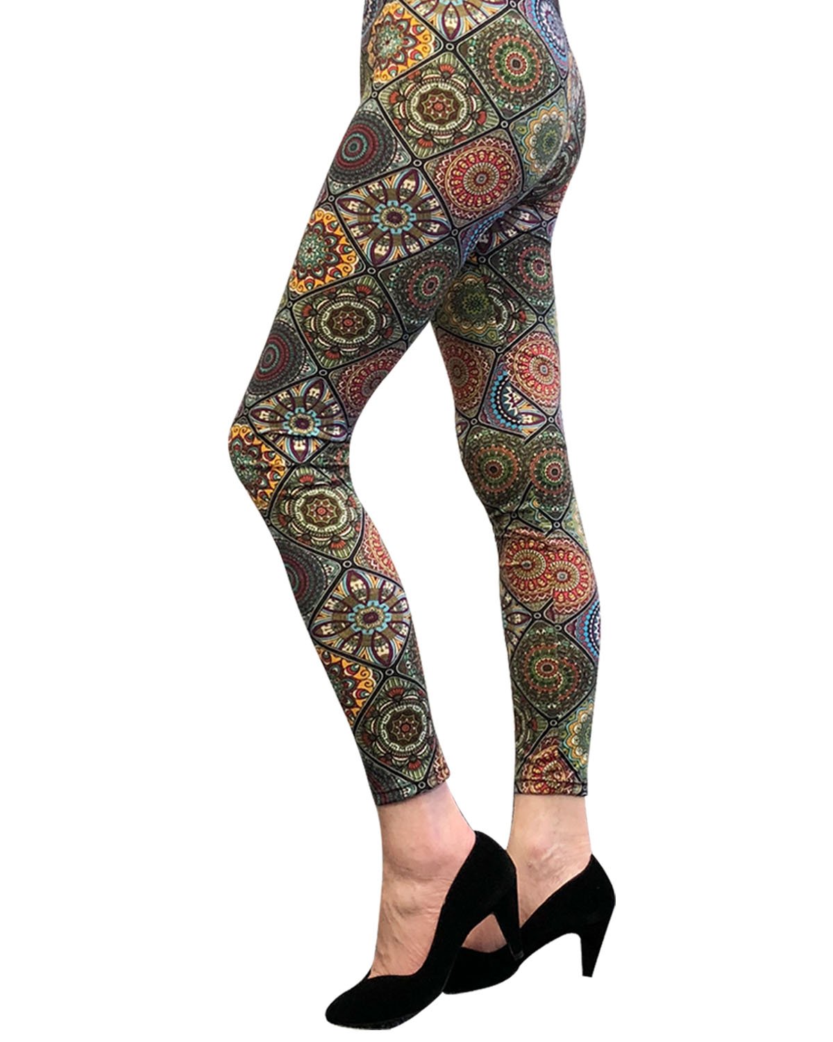 Wrapables® Women's Ultra-Soft Stretchy Printed Yoga Leggings - High Waist Workout Pants for Running, Gym & Lounge - Comfortable Activewear for Women