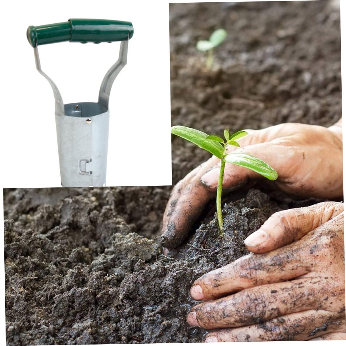 Best Garden Bulb Planter Tool - Handheld Bulb Transplanter with Depth Mark for Planting Tulips, Daffodils & Flowers - Ideal for Gardening, Landscaping & Lawn Care