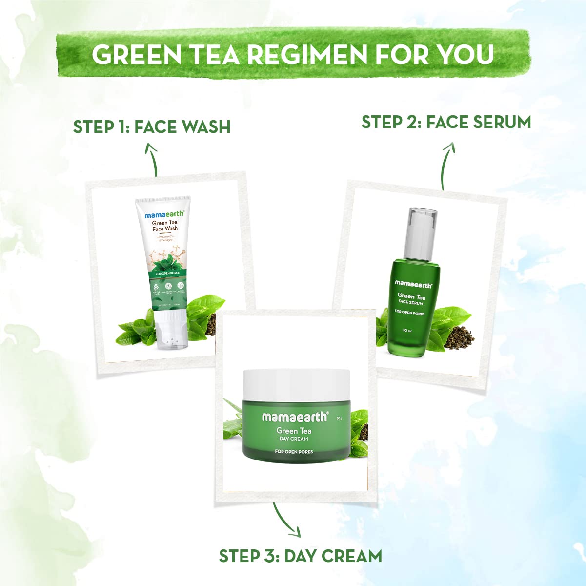 Mamaearth Green Tea Face Wash with Green Tea & Collagen for Open Pores - 100ml | Oil-Free Cleanser for Acne-Prone Skin | Daily Skincare Routine for Clear & Glowing Complexion