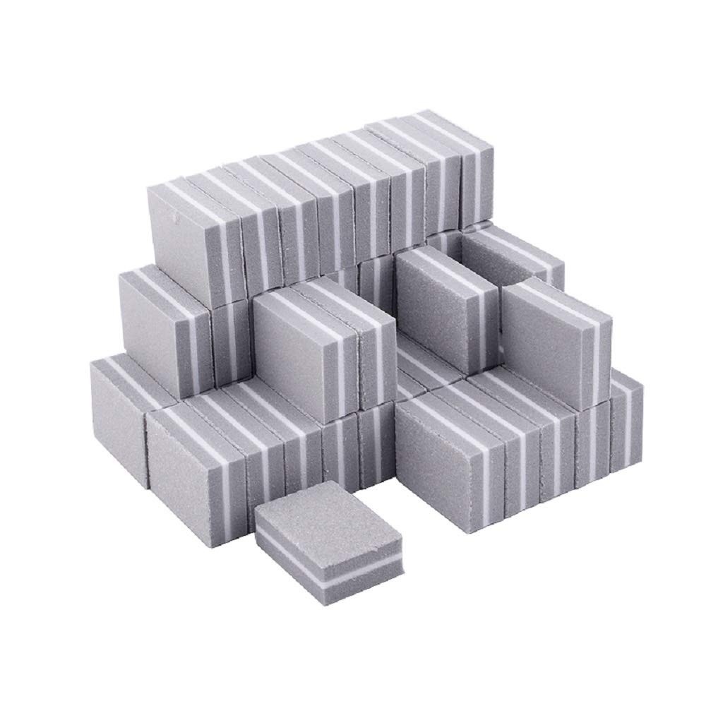 YIMART 20 Pcs Double-Sided Nail Buffer Blocks - Colorful Sponge Nail Polish Sanding Buffers & Manicure Files for Smooth, Shiny Nails (Gray) | Perfect for Home Nail Care, Salon Professionals & DIY Manicures