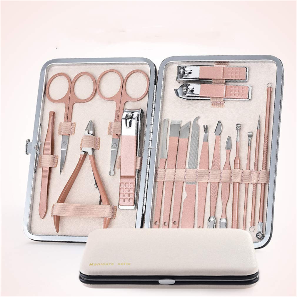 18-Piece Stainless Steel Manicure & Pedicure Set - Professional Nail Clippers, Scissors & Grooming Kit with Travel Case | Perfect for Home, Salon & Travel Nail Care