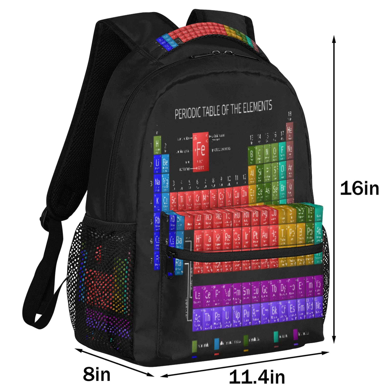 Periodic Table Backpack for School & Travel - Waterproof Laptop Backpack with Multiple Pockets for Teens, Kids, Boys & Girls - Perfect for Hiking, College, Work & Daily Use | Chemistry Elements Design