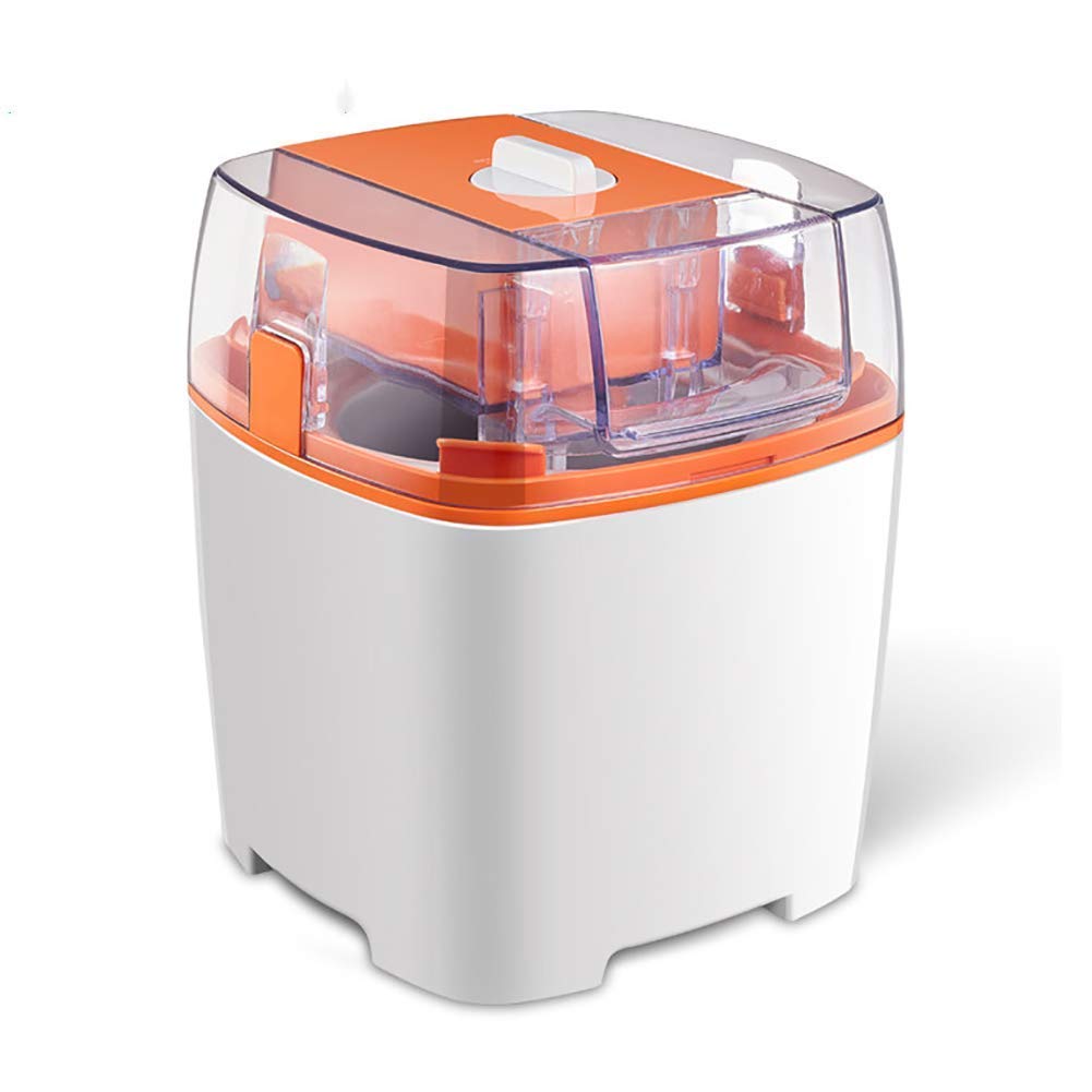 **IW.HLMF Electric Ice Cream Maker with Built-in Freezer - Soft Serve Ice Cream Machine for Home & Kids, Compact Countertop Ice Maker (Orange) - Perfect for Parties, Desserts & Family Fun**