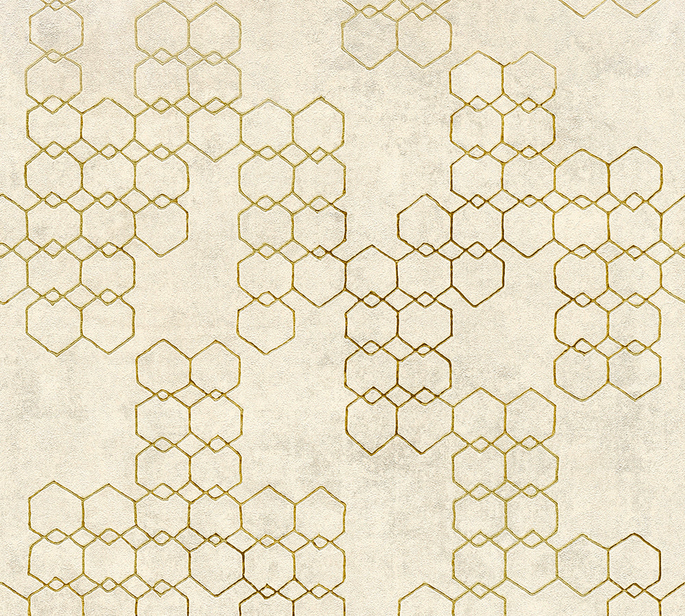 New Walls Gilded Geometric Wall Decor - Modern Home & Office Decoration for Living Room, Bedroom, and Workspace