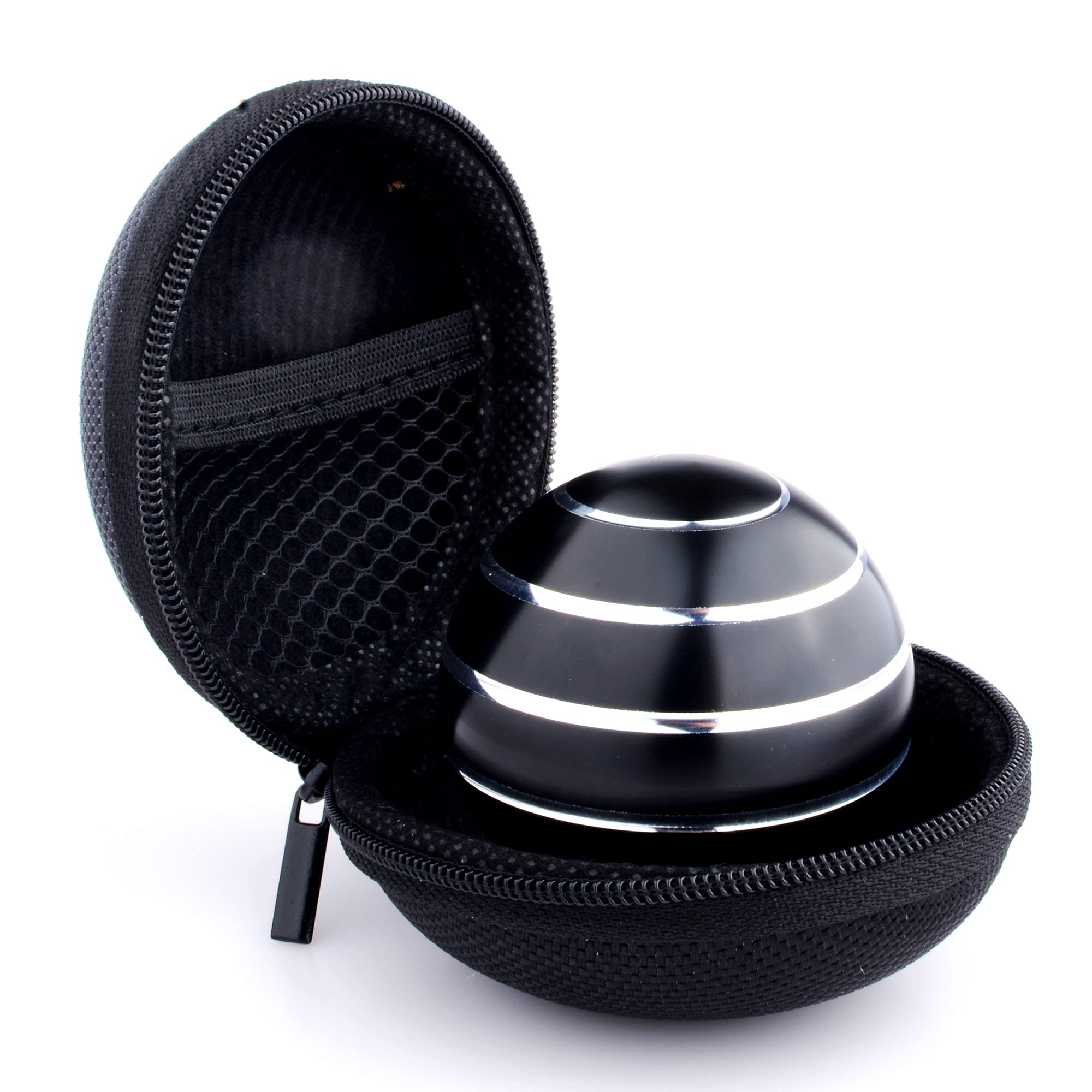 Kinetic Desk Toys - Full Body Optical Illusion Spinner Ball, Large Long-Spin Top for Stress Relief & Focus - Perfect for Office, Classroom, Parties & Holidays - Includes Convenient Storage Bag - Great for Meditation, ADHD Relief & Creative Thinking