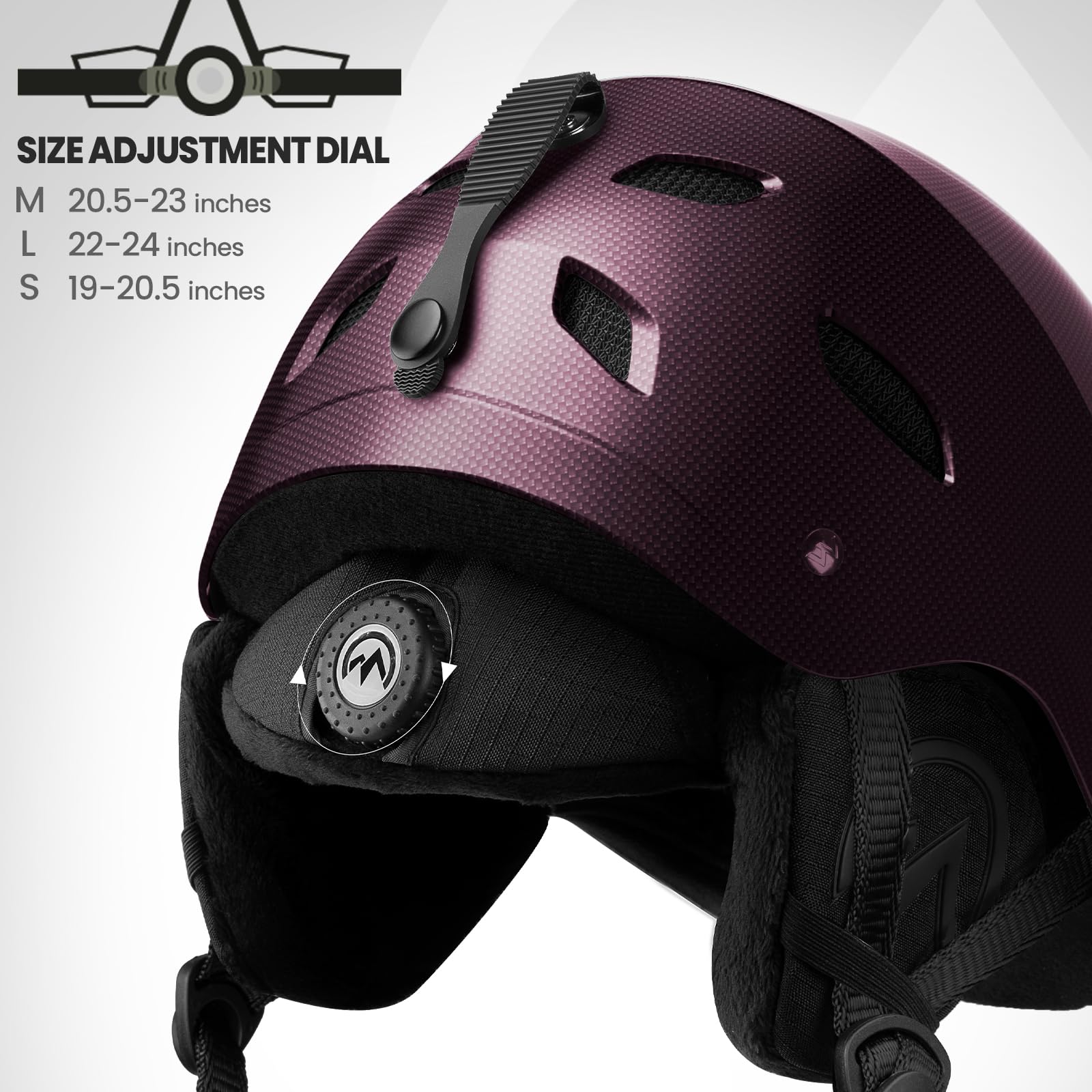 OutdoorMaster Kelvin Carbon Fiber Ski Helmet - Lightweight Snowboard Helmet for Men, Women & Youth - Perfect for Skiing, Snowboarding & Winter Sports
