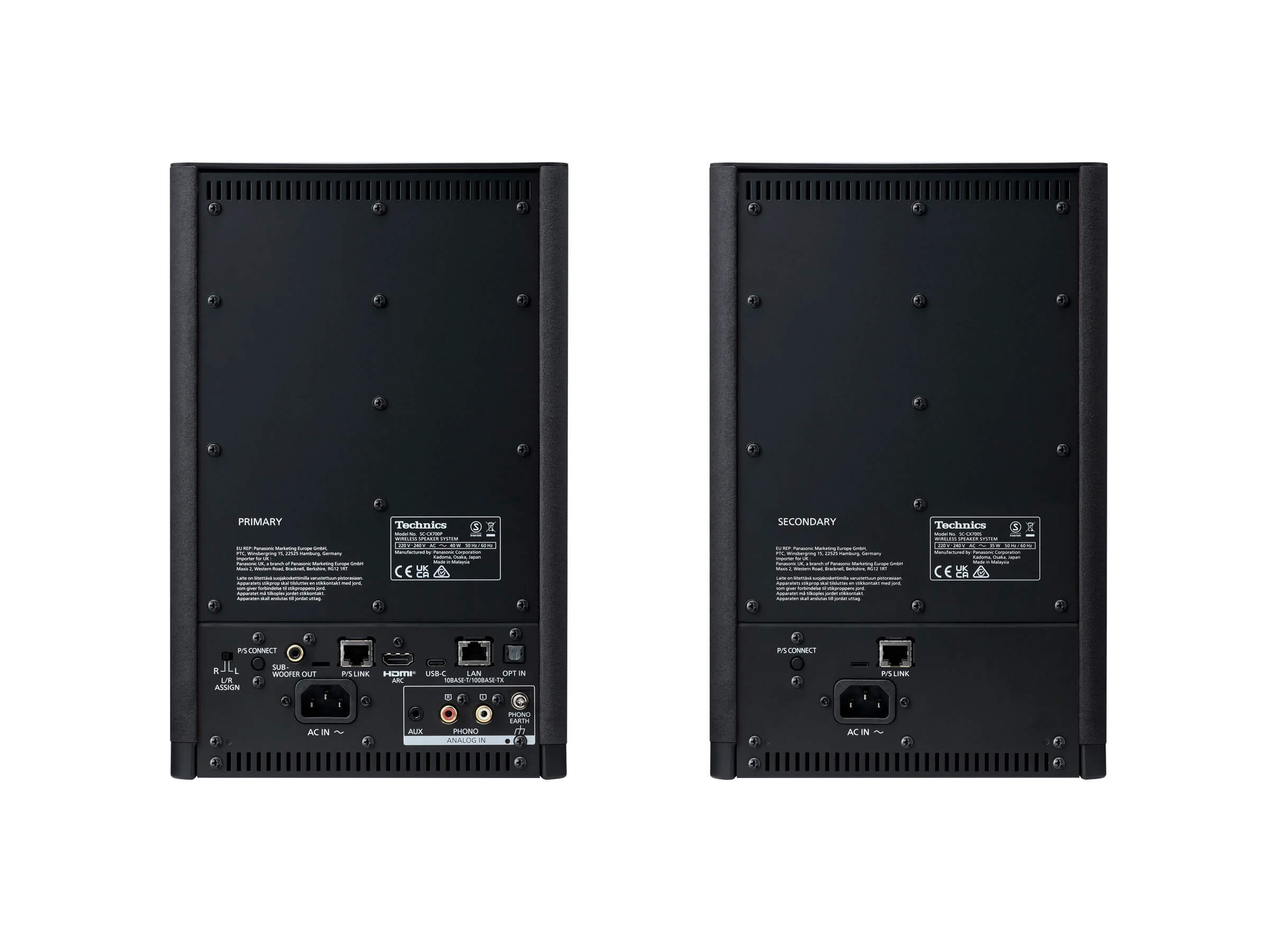 Technics SC-CX700 Premium Stereo Speaker Pair - High-Fidelity Sound for Home Theater & Music Listening