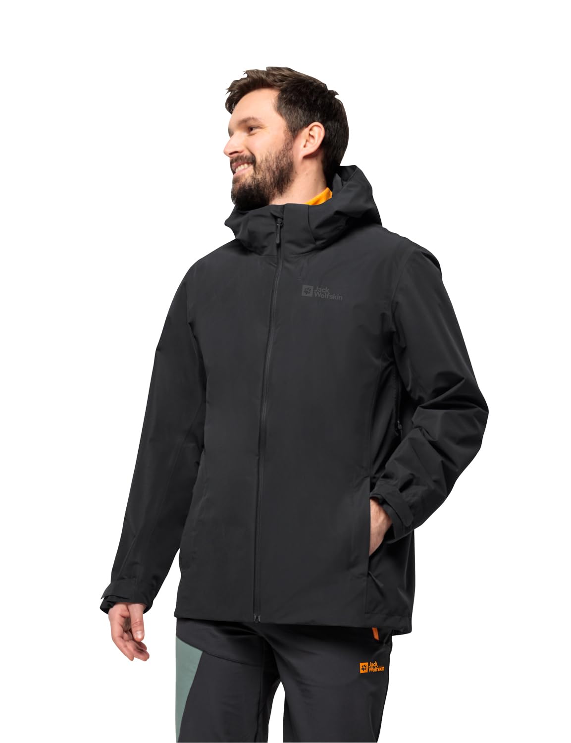 Jack Wolfskin Men's Jacket - Waterproof, Windproof & Breathable Outdoor Jacket for Hiking, Camping & Travel