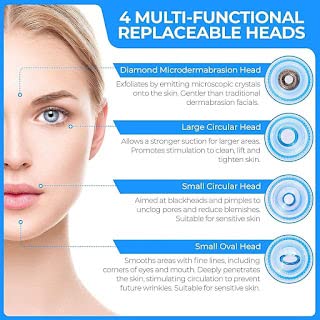 NL TRADERS Professional Acne Pore Cleaner Vacuum - Blackhead & Whitehead Remover Kit for Clear Skin | Derma Suction Tool for Pimple & Acne Treatment | Skin Care Device for Face Cleansing & Blemish Removal (White) | Perfect for Home Spa & Daily Skincare Routine