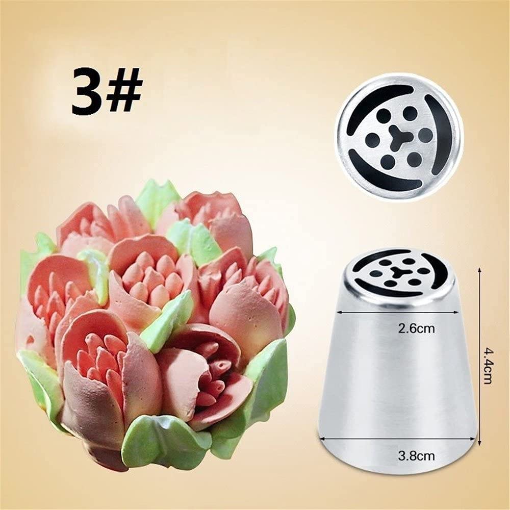 Russian Piping Tips Set - 7Pcs Stainless Steel Cupcake Decorating Nozzles for Flowers, Frosting, Cakes & Cookies | Professional Baking Tools for Pastry, Dessert & Cake Decorating (Perfect for Birthday Parties, Wedding Cakes & Home Baking)