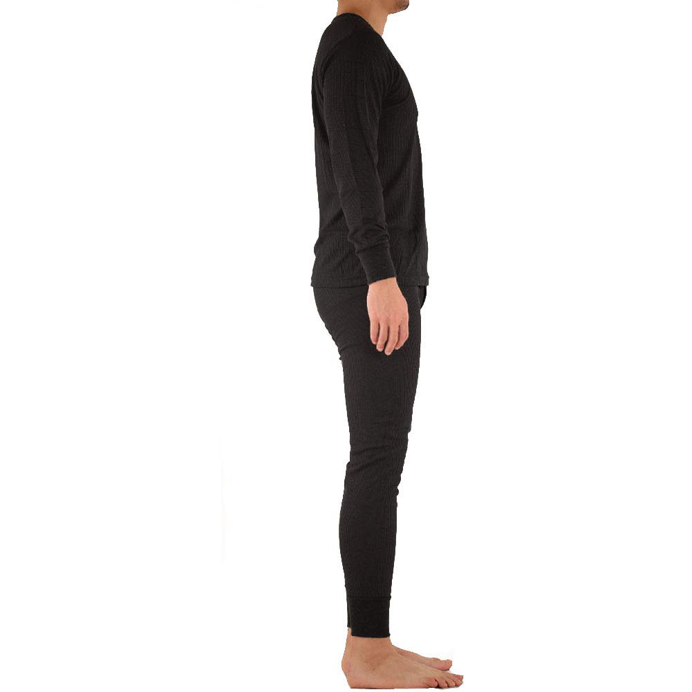 SLM ThermaTek Men's 100% Cotton Thermal Underwear Set - Warm Waffle Knit Long Johns for Winter, Cold Weather & Outdoor Activities - Perfect for Skiing, Hiking & Camping