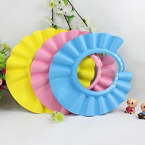 **Dpiszone Adjustable Baby Shower Cap - Soft & Safe Hair Wash Hat for Infants & Toddlers - Waterproof Eye & Ear Protector - Leaves Design - Perfect for Bath Time, Swimming & Sensitive Skin (Multicolor)**