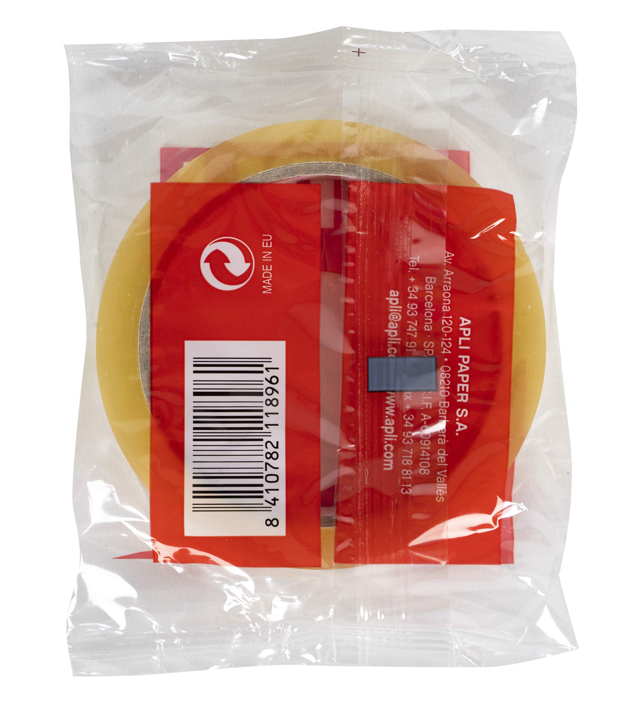 Clear Adhesive Tape 15mm x 66m - Strong Invisible Office Tape for Packing, Sealing & Crafting - Multipurpose Scotch Tape for Shipping, Gift Wrapping & Home Use
