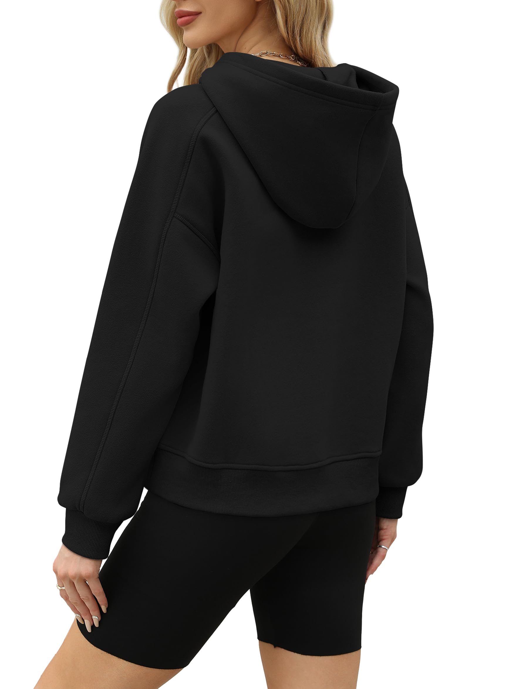 OFEEFAN Women's Cropped Hoodie - Trendy Fleece Pullover Sweatshirt with Long Sleeves | Fall Fashion 2024 Outfit | Perfect for Casual Wear, Street Style & Cozy Loungewear