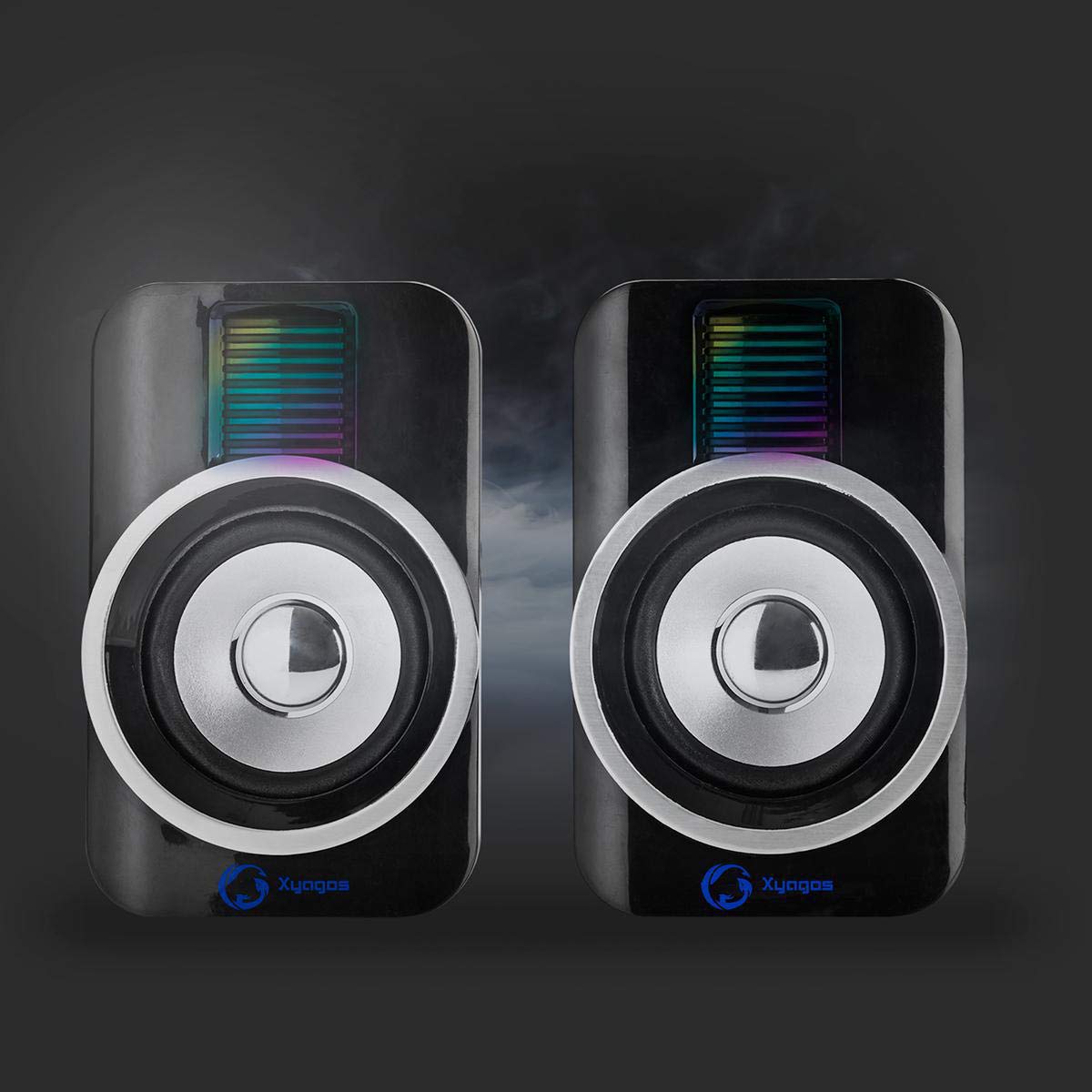 NEDIS 30W 2.0 Gaming Speakers with RGB Lighting for PC & Laptops - USB & 3.5mm Connectivity, Black | Perfect for Gaming Setups & Home Office
