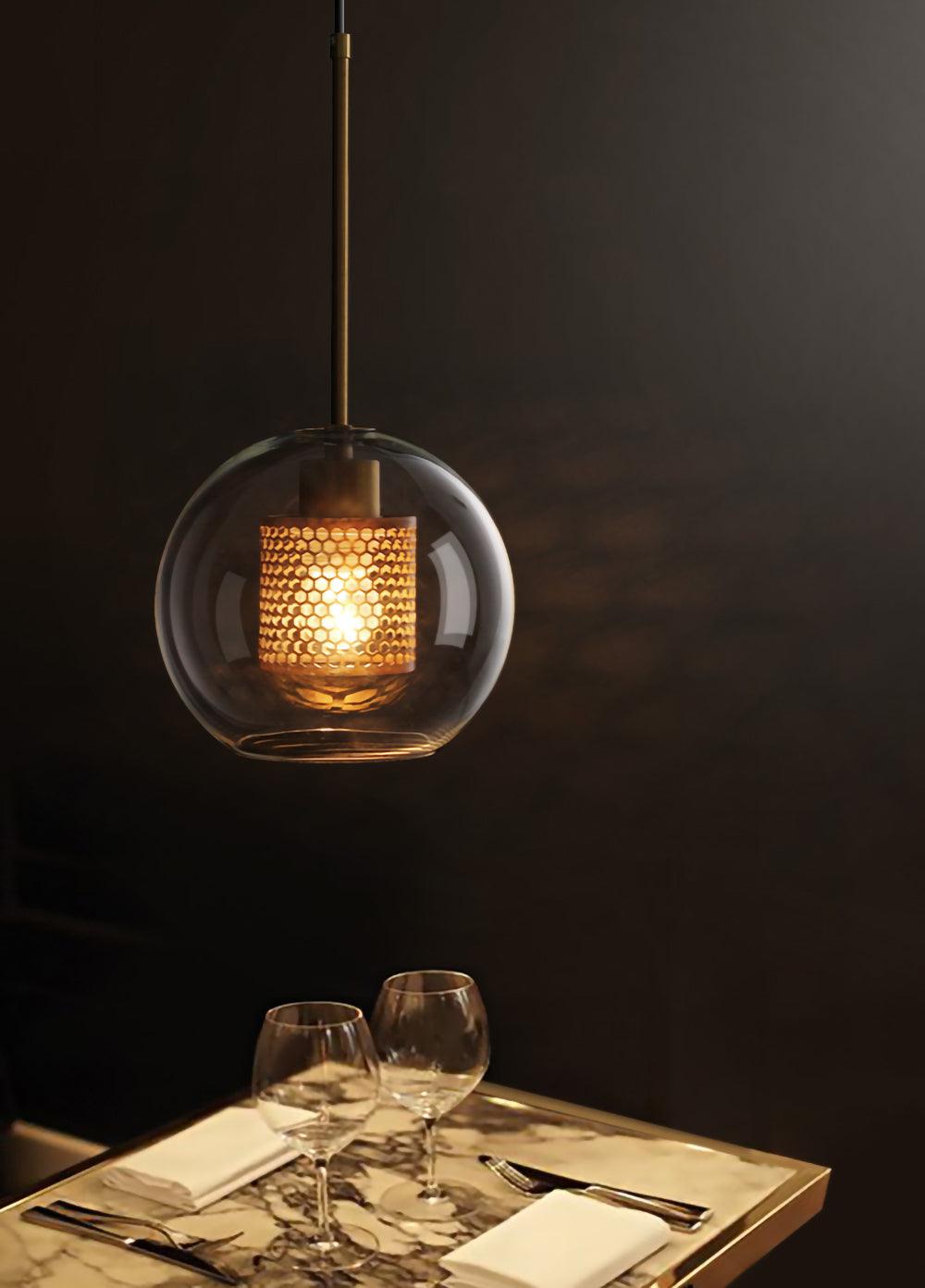 Chiswick Glass Pendant Light - Modern Hanging Ceiling Lamp for Kitchen Island, Dining Room & Bedroom Lighting