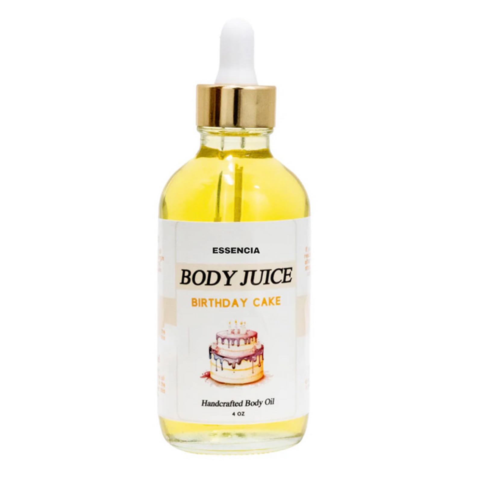 Essencia Scented Juicy Body Oil for Women - Strawberry & Birthday Cake Fragrance | Handcrafted Moisturizing Body Juice | Perfect for Dry Skin Care, Massage & Gift Giving