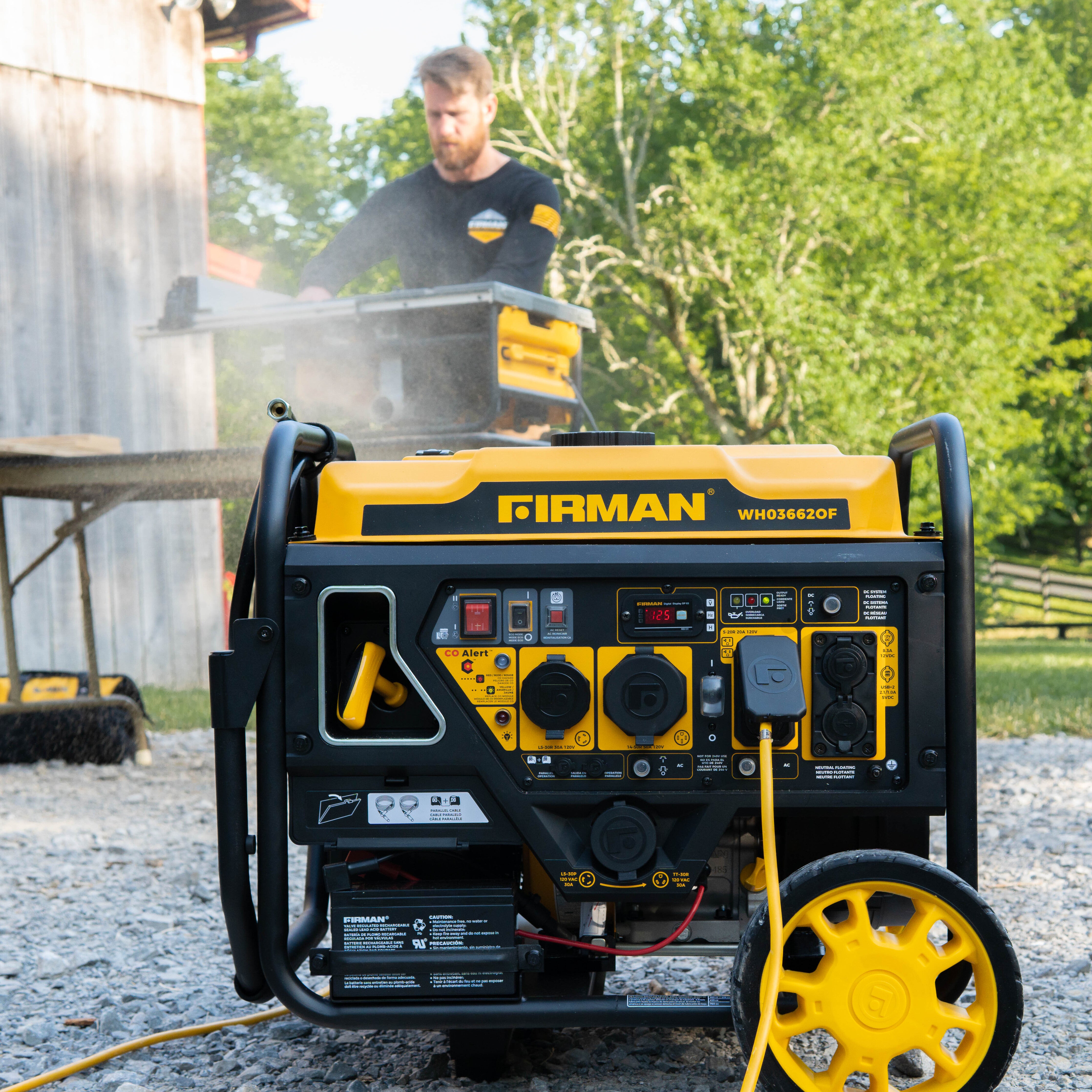 Dual Fuel Open Frame Inverter Generator 4500W with Electric Start & CO Alert - Perfect for Camping, RV Trips, and Emergency Power Backup
