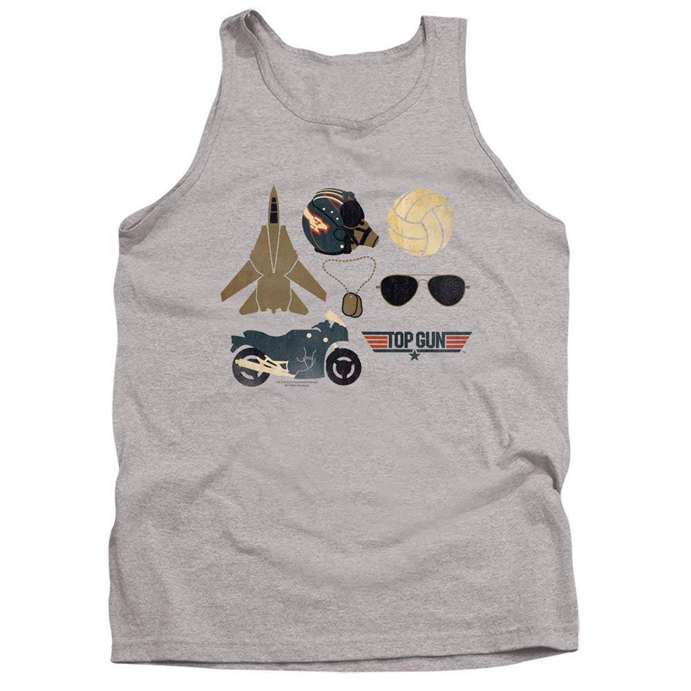 Top Gun Maverick Heather Tank Top for Men - Cool & Comfortable Cotton Muscle Tee for Workout, Gym, Casual Wear