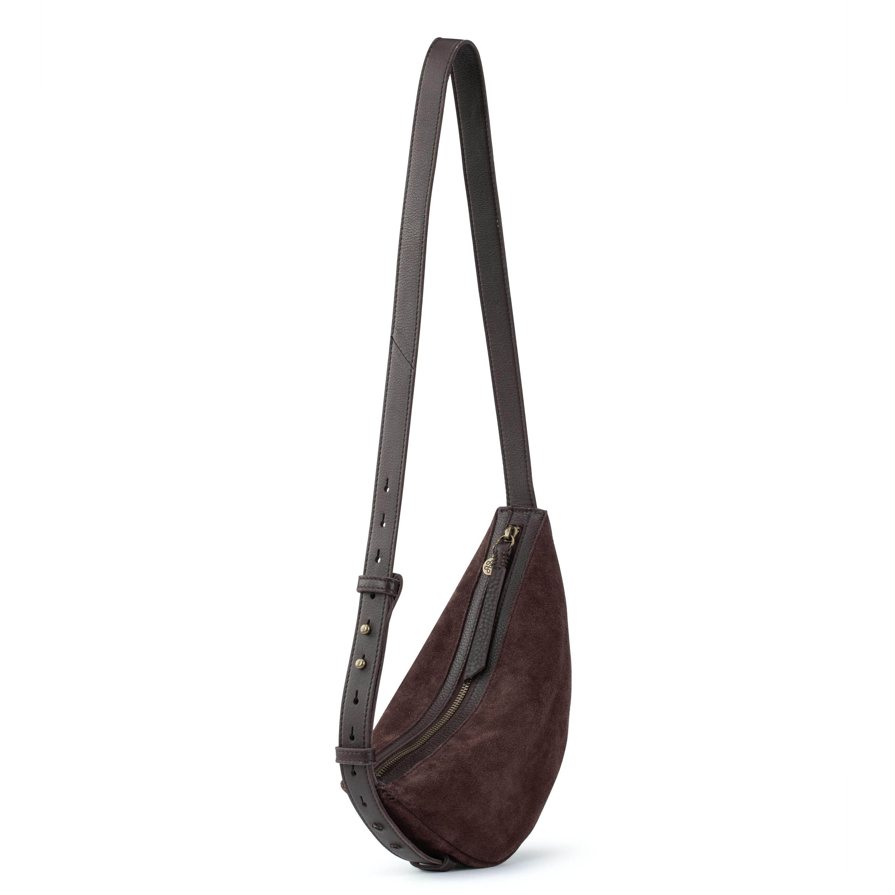 Premium Leather Tess Sling Bag in Luxurious Mahogany Suede - Stylish Crossbody Purse for Women, Perfect for Work, Travel & Everyday Use