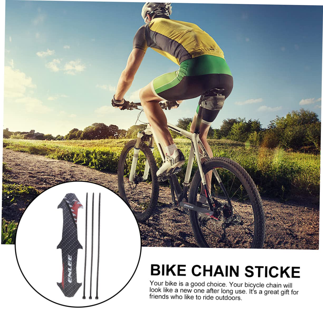 2 Sets Bike Chainstay Protector Stickers - Durable Mountain Bike Frame Guard Stickers, Chain Guard Accessories for MTB, Road Bikes - Prevent Scratches & Damage During Off-Road Riding & Commuting