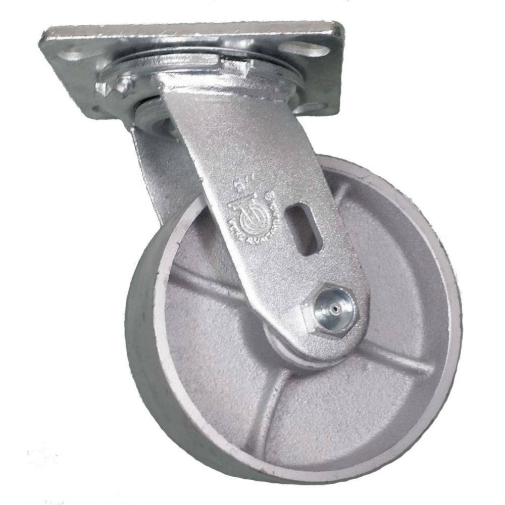 5 x 2 Inch Heavy Duty Semi Steel Swivel Casters - 1000 lbs Load Capacity - for Industrial Carts, Workbenches & Warehouse Equipment