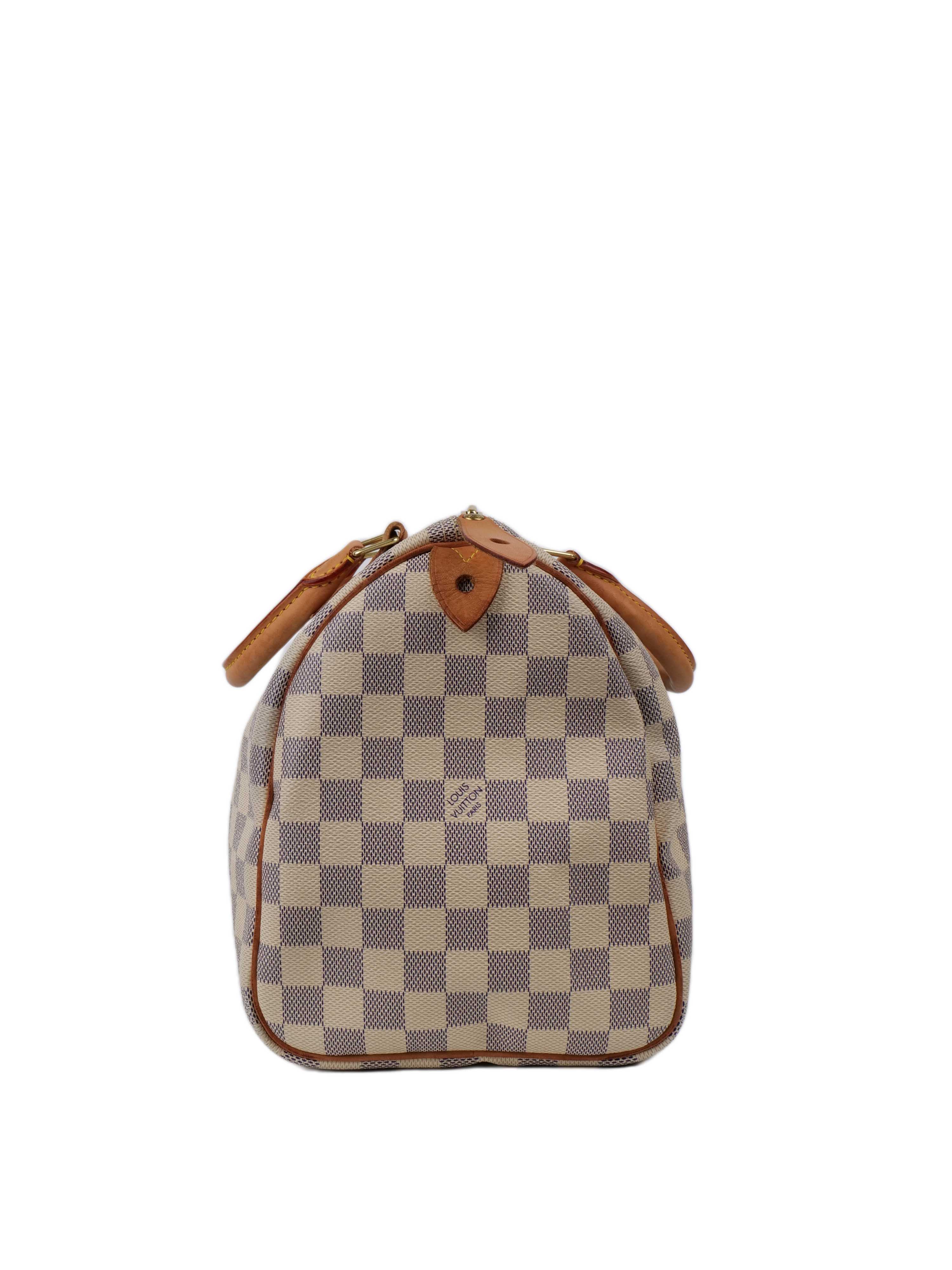 Louis Vuitton Damier Azur Speedy 30 Handbag - Luxury Designer Crossbody Bag for Women, Perfect for Travel, Work & Everyday Use