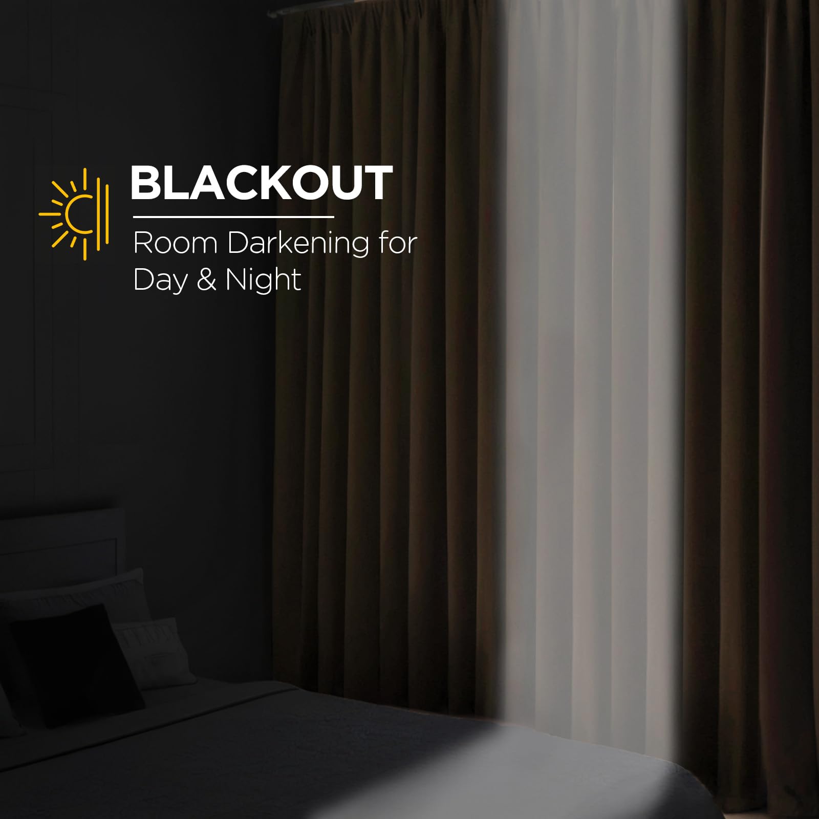 Blackout Curtains for Small Windows - Thermal Insulated Room Darkening Drapes with Rod Pocket, 52x45 Inch, Beige, Set of 2 Panels - Perfect for Bedroom, Living Room & Home Theater Light Blocking