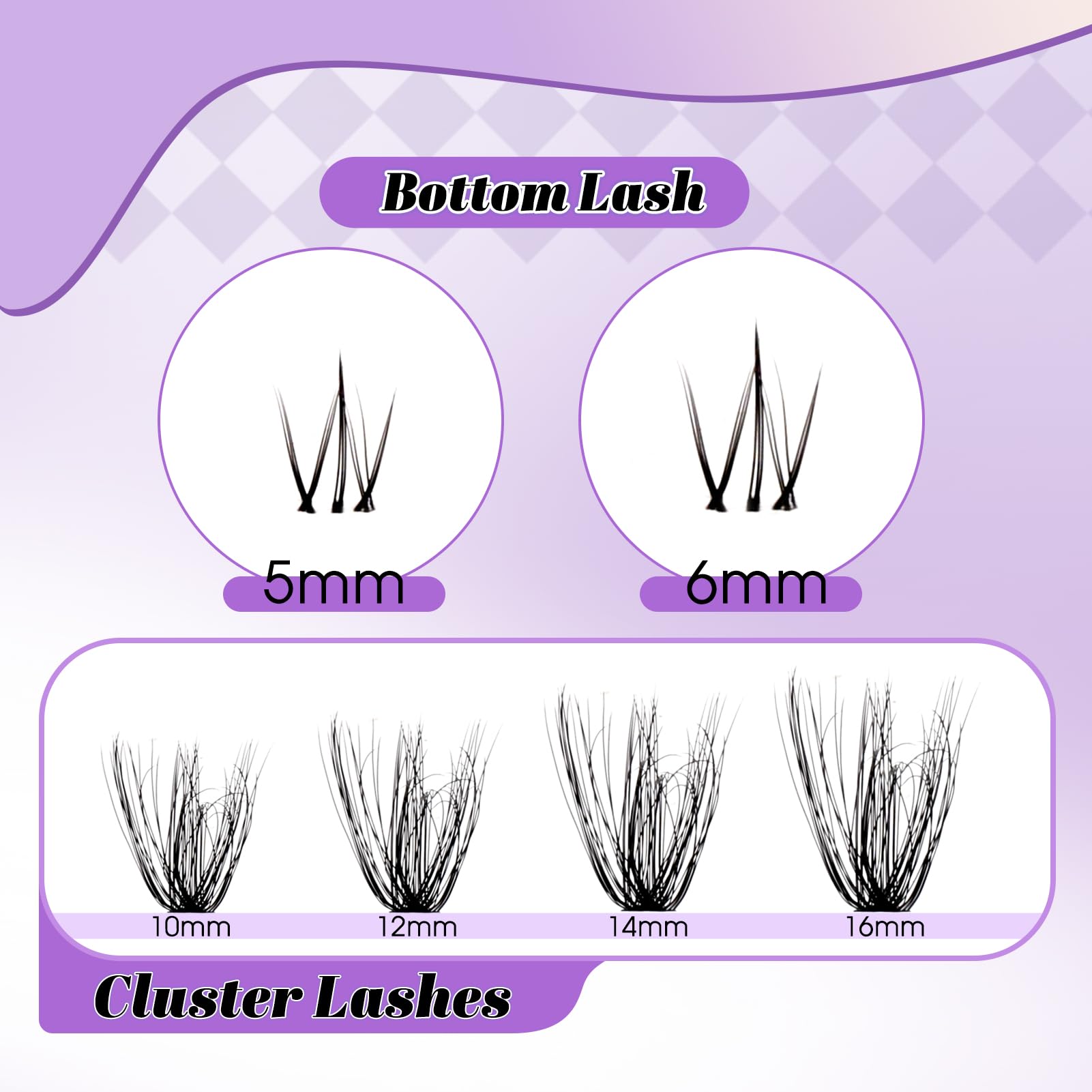 WENDY DIY Eyelash Extension Kit - 3D Volume 50D Cluster Lashes with Bottom Lashes, Bond & Seal, Professional Tweezers | Wispy Soft Individual Lashes for Beginners (10-16mm) | Perfect for Daily Wear, Special Occasions & Professional Makeup