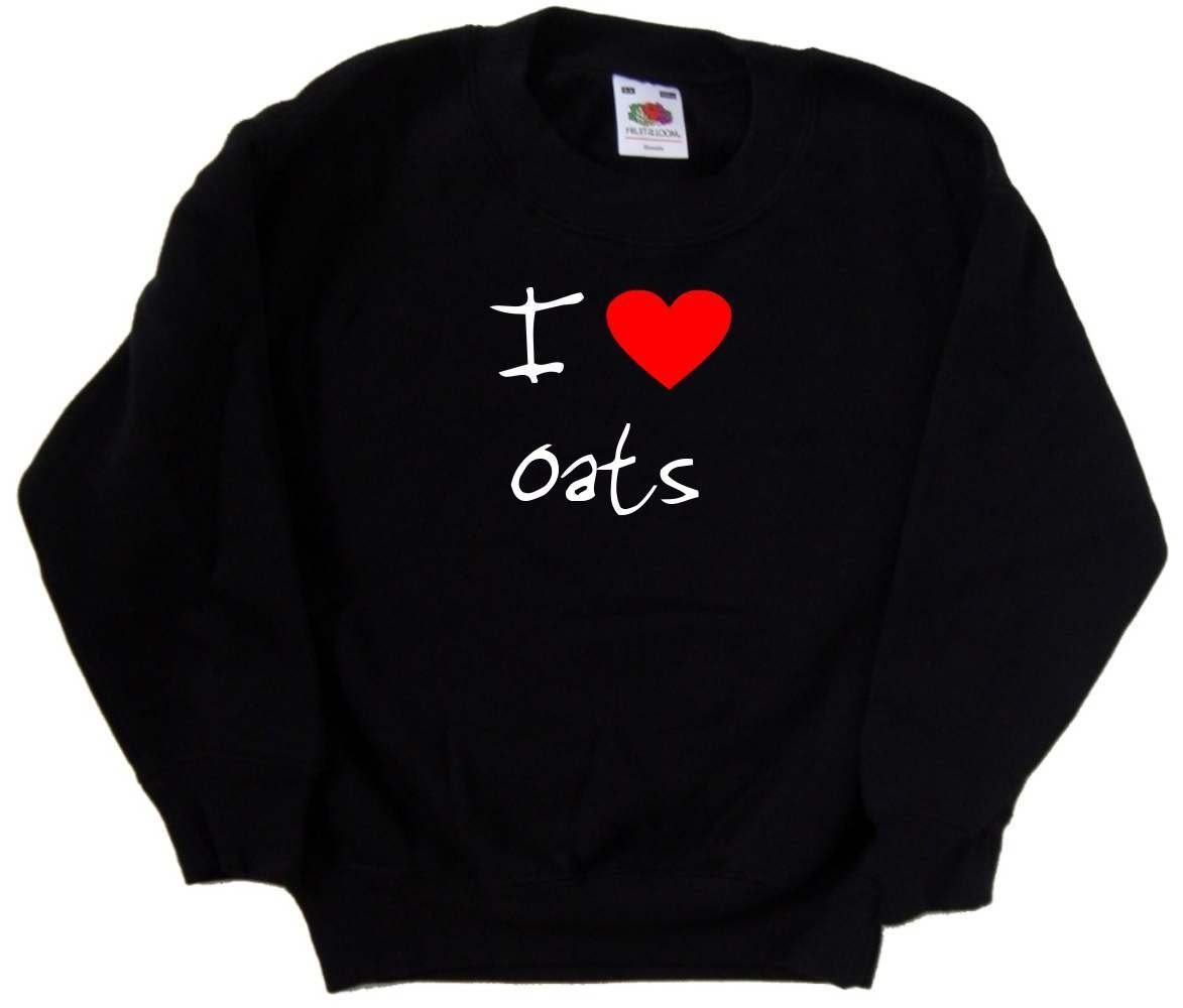 Black Kids' Heart Oats Sweatshirt - Cute Graphic Hoodie for Boys & Girls - Perfect for School, Playdates & Family Outings
